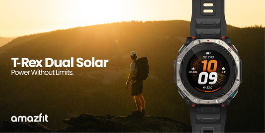 Amazfit lance la T-Rex Dual Solar, la première montre connectée AMOLED dotée d'une charge solaire double face